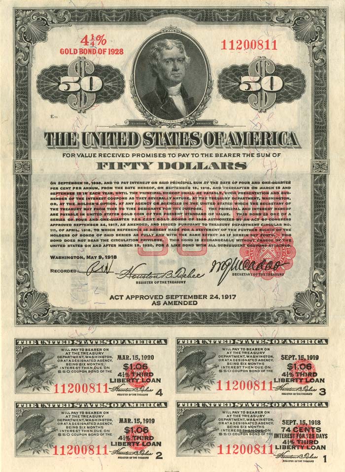 $50 Third Liberty Loan Bond